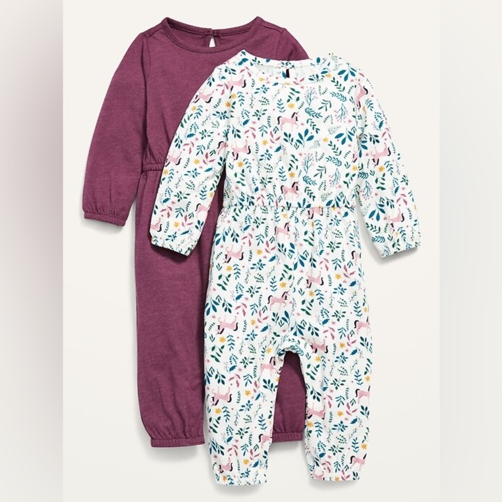 5/$20 | Old Navy Unicorn Print Snap Jumpsuit (3-6M)